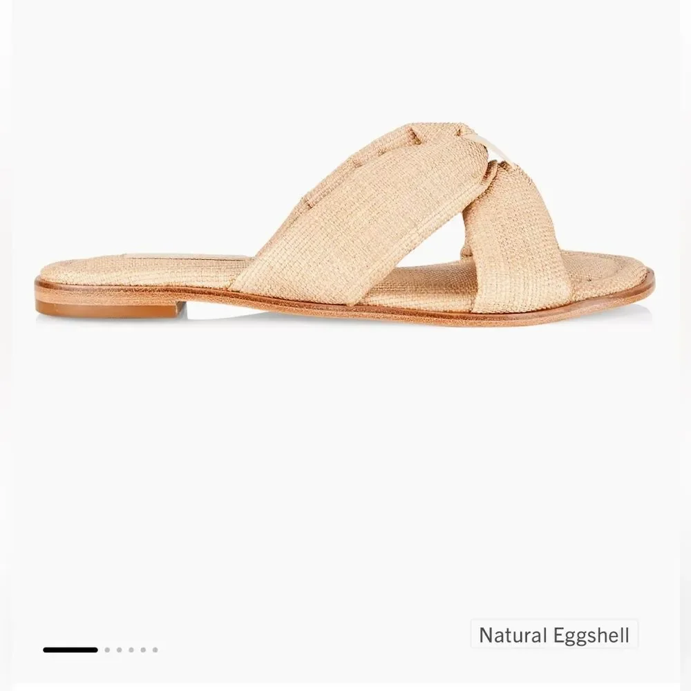 NWT Schutz Natural Woven Flat Sandals